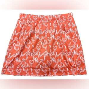 Nike Golf Fit Dry Skirt Skort Size S 4-6 Coral Golfer Print Sporty Country Club